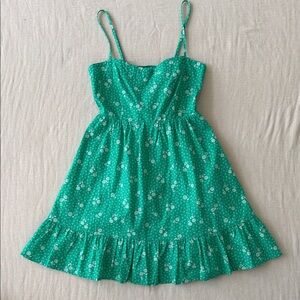Altar’d State Green Floral Mini Dress | Lace-Up Back | Women’s Size small